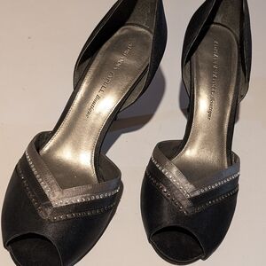 Elegant Black Peep-Toe Heels